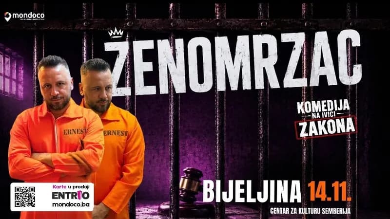 Predstava „Ženomrzac“, u subotu, 14. novembra u velikoj sali Centra za kulturu „Semberija“.