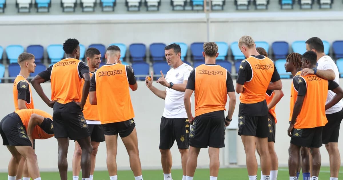 trening partizana na stadionu nacionale u luksemburgu